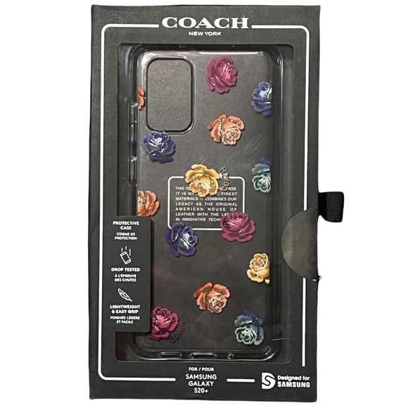 COACH Color Glitter Peony Floral Flowers Samsung Galaxy S20+ Plus Hard Case - Picture 7 of 10